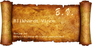 Blikhardt Vince névjegykártya